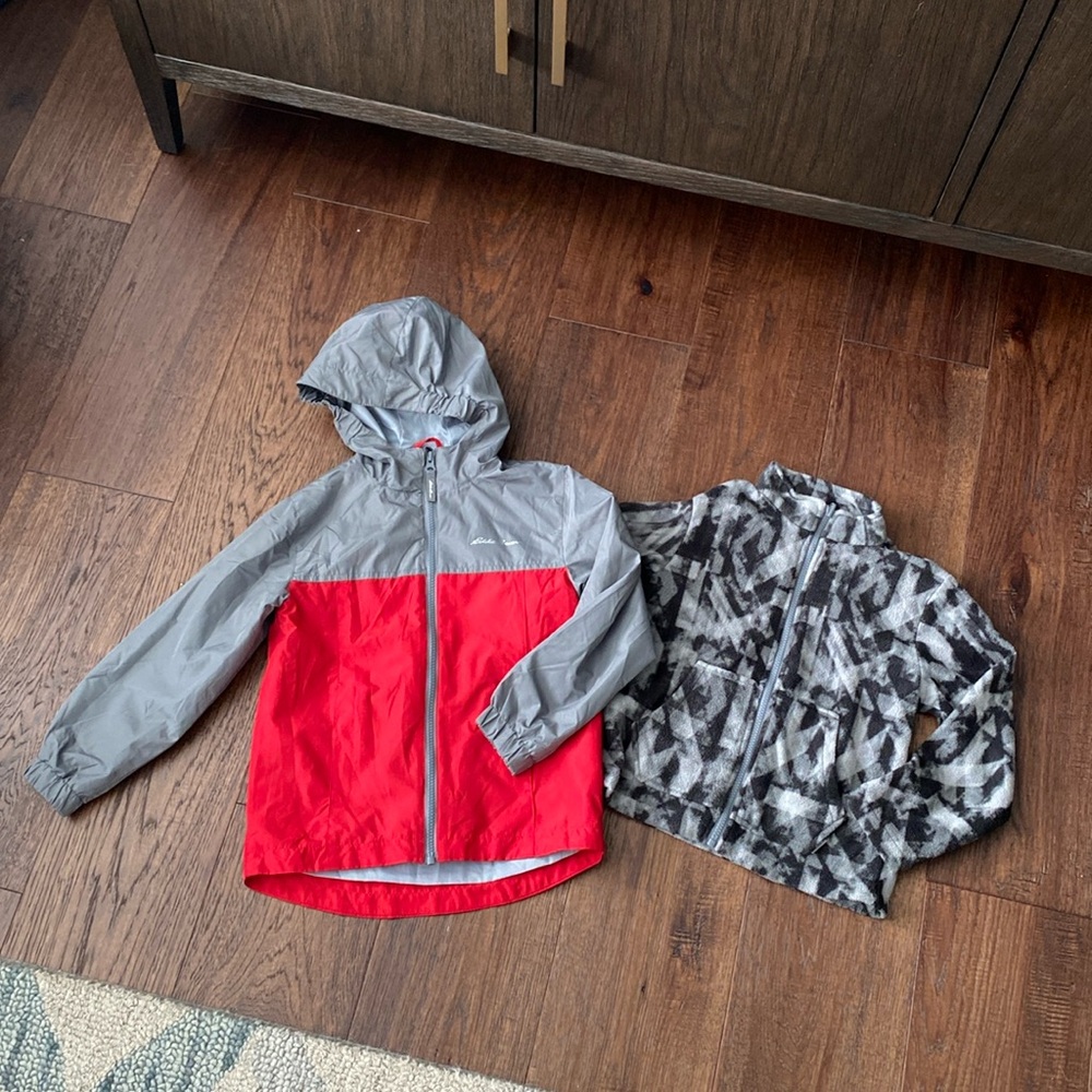 Eddie Bauer 2-in-1 Kids Rain Jacket + Fleece - XS